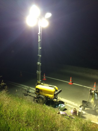 Chantier de nuit bretelle A104